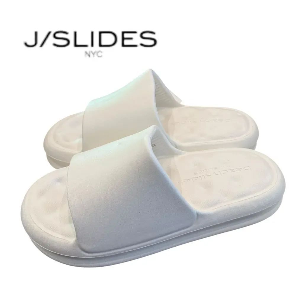 J/Slides NYC Beach Slides White Eva Serene Sandals 9